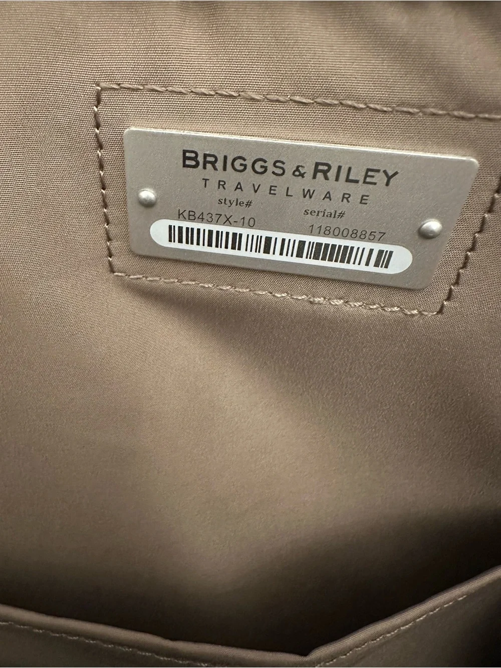 Briggs & Riley Gray and Brown Laptop Briefcase with Shoulder Strap